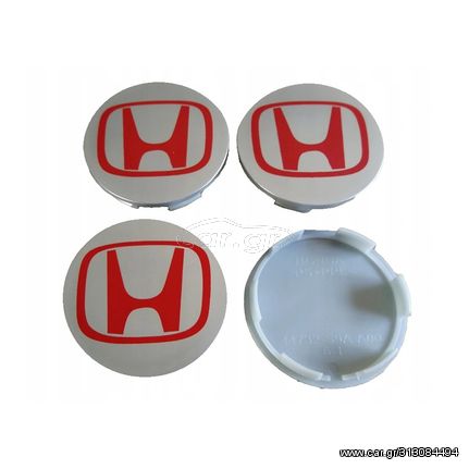 Honda Καπάκια Ζαντών  Ασημί – Κόκκινο 6.8cm 4 τεμάχια 14963