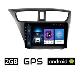 HONDA CIVIC (2012 - 2016) Android οθόνη αυτοκίνητου 2GB με GPS WI-FI (ηχοσύστημα αφής 9" ιντσών OEM Youtube Playstore MP3 USB Radio Bluetooth Mirrorlink εργοστασιακή, 4x60W, AUX) HO61-2GB