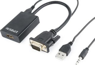 CABLEXPERT VGA TO HDMI ADAPTER CABLE 0,15M BLACK (A-VGA-HDMI-01)
