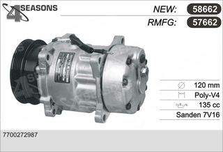 57662 – AHE, Συμπιεστής RENAULT MEGANE I 96-03/MEGANE SCENIC 96-03 RMNF