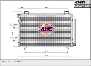 43489 – AHE, Συμπυκνωτής TOYOTA AVENSIS T25 03-08