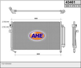 43461 – AHE, Συμπυκνωτής SUBARU FORESTER 98-08