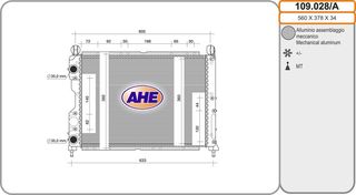 109.028/A – AHE, Ψυγείο ALFA ROMEO 145-146-155 96-01