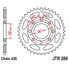 Γραναζι πισω 269.40 Honda GTR 150 40Δ RCB (RACING BOY) - (10110-833)