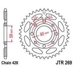 Γραναζι πισω 269.43 Honda GTR 150 43Δ RCB (RACING BOY) - (10110-836)