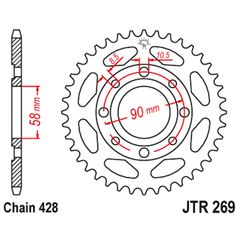 Γραναζι πισω 269.44 Honda GTR 150 44Δ RCB (RACING BOY) - (10110-837)