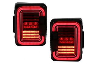 ΠΙΣΩ ΦΑΝΑΡΙΑ  - Full LED Taillights suitable for JEEP Wrangler JK (2007-2017) Smoke