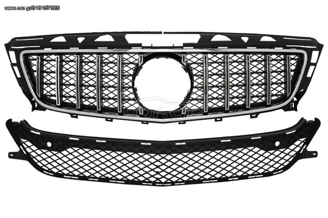 ΜΑΣΚΑ - ΓΡΥΛΛΙΑ  - Front Grille suitable for Mercedes CLS W218 (2012-2014) GT-R Panamericana Design Chrom