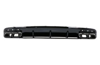 ΠΙΣΩ ΣΠΟΙΛΕΡ ΜΕ ΜΠΟΥΚΕΣ ΕΞΑΤΜΙΣΗΣ  - Rear Bumper Air Diffuser with Black Muffler Tips suitable for Mercedes S-Class C217 Coupe (2014-2020) S63 Facelift Design