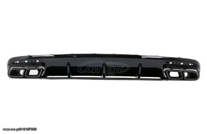 ΠΙΣΩ ΣΠΟΙΛΕΡ ΜΕ ΜΠΟΥΚΕΣ ΕΞΑΤΜΙΣΗΣ  - Rear Bumper Air Diffuser with Black Muffler Tips suitable for Mercedes S-Class C217 Coupe (2014-2020) S63 Facelift Design