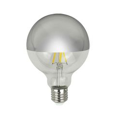 Λάμπα led γλόμπος G95 crossed filament 8W E27 3000K 220-240V dimmable αντεστραμένου καθρέπτη ασημί χρώμα