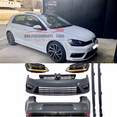 BODY KIT VW Golf 7 VII (2012-2017) R-line Look with Headlights 3D LED DRL FLOWING Dynamic Sequential Turning Lights Silver