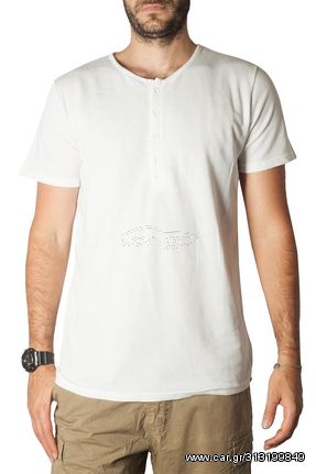 Bigbong Henley t-shirt white  - a6-2512-2-wh