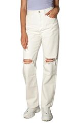 Cindy.H wide leg distressed jeans white Γυναικείο - jd399