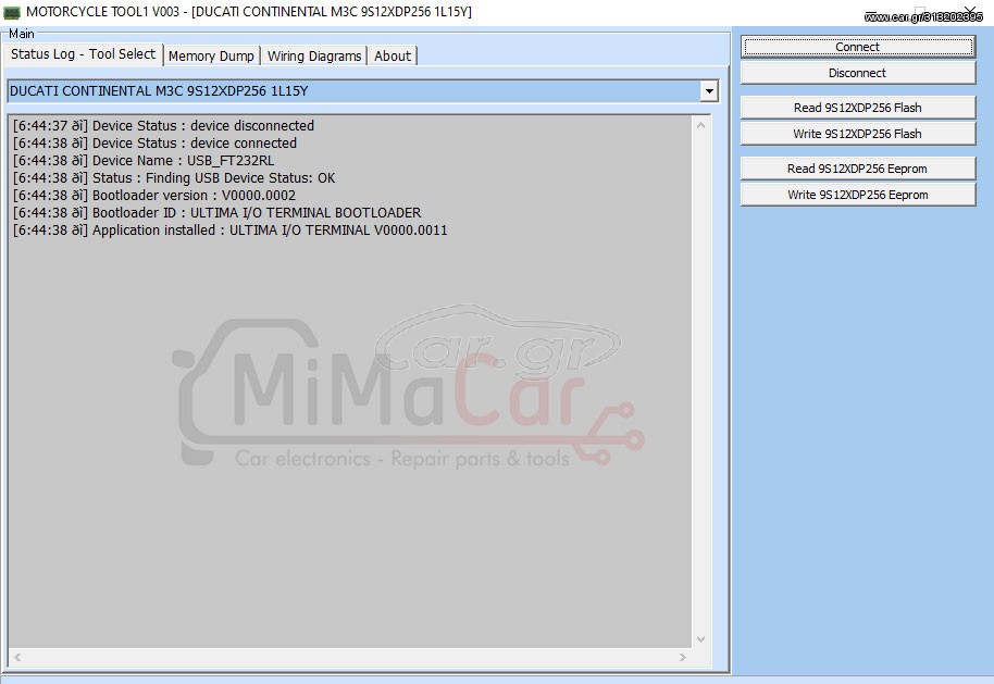 Software I / O Terminal - MOTORCYCLE ECU Tool (Simcard)