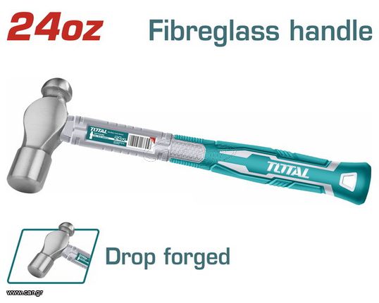 Σφυρί μπάλας 660gr TOTAL με Fiberglass &Tpr λαβή ( THT74246 )