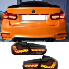ΦΑΝΑΡΙΑ ΠΙΣΩ OLED Taillights Conversion to M4 Design BMW 3 Series F30 Pre LCI & LCI (2011-2019) F35 F80 Red Smoke with Dynamic Sequential Turning Light