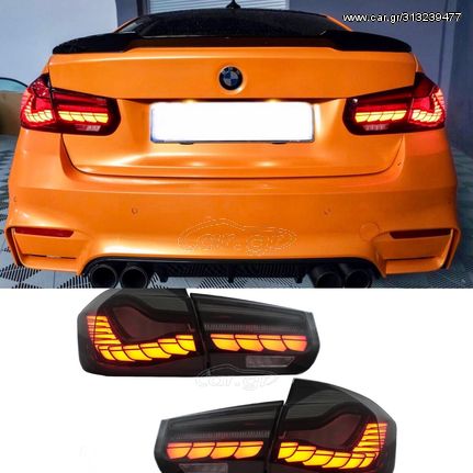 ΦΑΝΑΡΙΑ ΠΙΣΩ OLED Taillights Conversion to M4 Design BMW 3 Series F30 Pre LCI & LCI (2011-2019) F35 F80 Red Smoke with Dynamic Sequential Turning Light