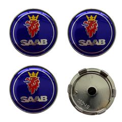 Saab Καπάκια Ζαντών Μπλέ  6cm 4 τεμάχια 15213