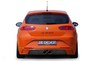 Οπίσθιος Διαχύτης & Μπούκες - JE-DESIGN rear apron carbon look incl. Rear muffler with double end pipe in centre fits for Seat Leon 1P