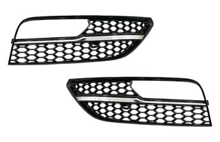 Fog Lamp Covers Side Grilles suitable for Audi A3 8V (2013-2015) RS3 Design Black with Chromed Insertions