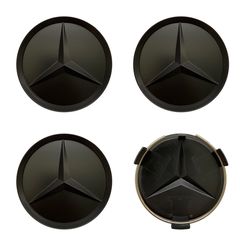 Mercedes  Καπάκια Ζαντών Μαύρο Ματ 7.5cm 4 τεμάχια 15271