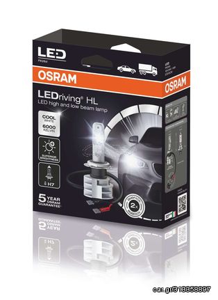 OSRAM Η7 Ledriving HL Gen2 Cool White 12V/24V 14W 6000K (67210CW) 2τμχ