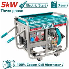 Γεννήτρια πετρελαίου TOTAL τριφασική 4.500W 5,6KVA ( TP450003 )