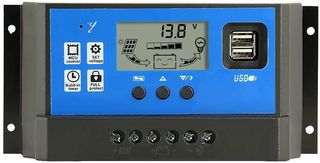 PWM 60A Dual USB Solar Panel Battery Regulator Charge Controller 12V 24V