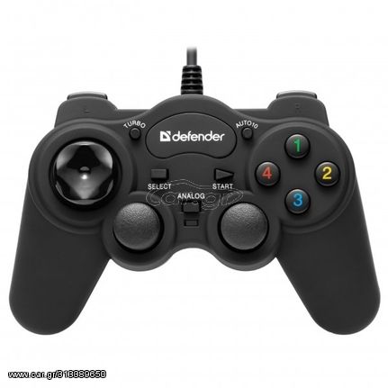 DEFENDER GAME RACER TURBO RS3 GAMEPAD WIRED CONTROLLER PC/PS1/PS2/PS3 12 BUTTONS - (64251)