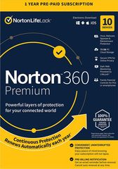 NORTON Antivirus 360 Premium ESD 10 συσκευές 75GB cloud 1 έτος - (N360-ESD-3)