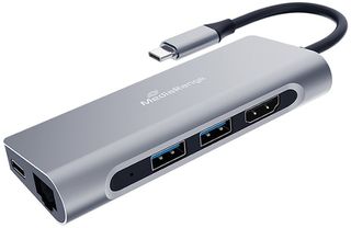 MediaRange Καλώδιο USB Type-C 7-in-1 multiport adapter silver - (MRCS510)