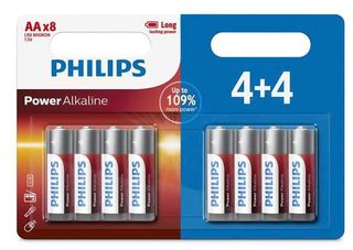 PHILIPS Power αλκαλικές μπαταρίες LR6P8BP/10 AA LR6 1.5V 8τμχ - (LR6P8BP-10)