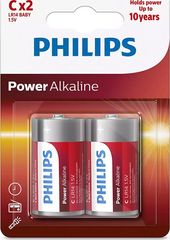 PHILIPS Power αλκαλικές μπαταρίες LR14P2B/05 Baby C LR14 1.5V 2τμχ - (LR14P2B-05)