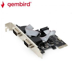 GEMBIRD 2 SERIAL PORT PCI-EXPRESS ADD-ON CARD WITH EXTRA LOW PROFILE BRACKET - (SPC-22)