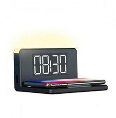 KSIX Qi ALARM CLOCK WIRELESS CHARGER 10W + LIGHT - (BXCQI09)