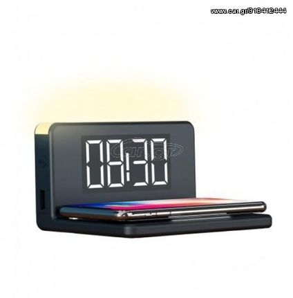 KSIX Qi ALARM CLOCK WIRELESS CHARGER 10W + LIGHT - (BXCQI09)