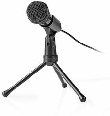 NEDIS MICTJ100BK Wired Microphone On/Off Button With Tripod 3.5 mm