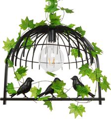 GloboStar MIZU Vintage Industrial Κρεμαστό Φωτιστικό Οροφής Μονόφωτο 1 x E27 Μαύρο Μεταλλικό Πλέγμα Μ48.5 x Π37.5 x Y42cm - (01640)