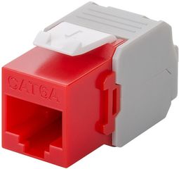 GOOBAY Keystone module RJ45 CAT 6A UTP κόκκινο - (90689)