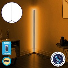 GloboStar Μοντέρνο Minimal Επιδαπέδιο Μαύρο Φωτιστικό 250cm LED 40 Watt με Ασύρματο Χειριστήριο RF & Dimmer Θερμό Λευκό 3000k ALIEN Design - (GLOBO-250-3)