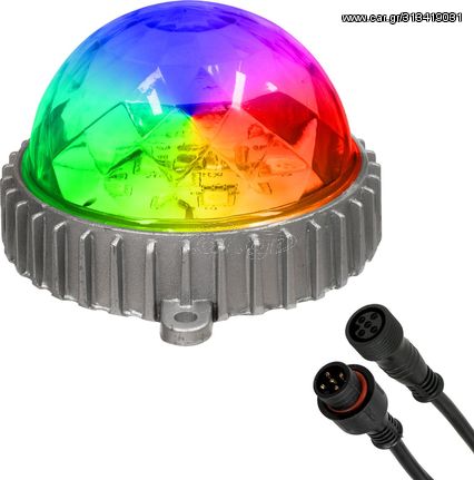 GloboStar Ψηφιακό LED Module GENIUS DMX512 Addressable 5W 400 lm 320° DC 24V Αδιάβροχο IP68 RGB Φ12 x Υ7cm - (30547)