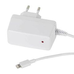 VIVANCO TRAVEL CHARGER MFI 2.4A LIGHTNING FIXED white - 33906