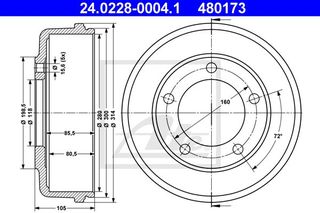 Ταμπούρο FORD TRANSIT 2000 - 2006 ( FA_ _ ) ATE 24.0228-0004.1