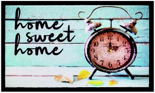 Πατάκι Εισόδου (45x75) Image 057 Home Sweet Home Clock Γαλάζιο-Sdim