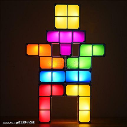 LED Διακοσμητικά Τουβλάκια Tetris - Επιτραπέζιο Παιχνίδι Exciting Brick Game Light - OEM