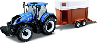 Bburago 1/32 New Holland Tractor With Horse Trailer #18-44060 (44069)