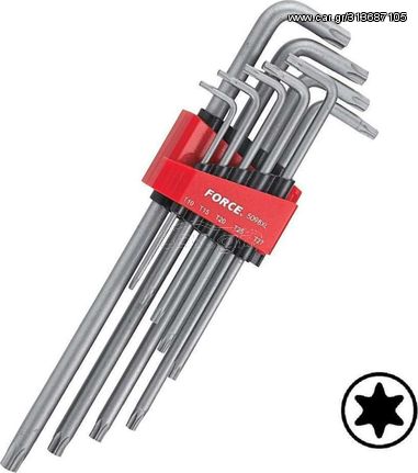 Κλειδιά Allen torx FORCE 5098 XLT μακριά με τρύπα σετ 9 τεμαχίων T10H-T50H ( 5098XLT )