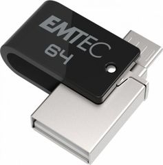 Emtec Στικάκι Μνήμης 64GB Dual Usb 2.0 Micro Usb T260 - (ECMMD64GT262B)