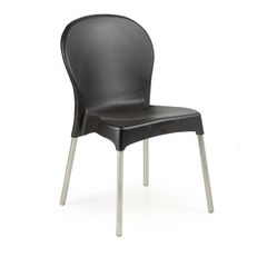 PROGARDEN - Καρέκλα πλαστική DIANA με πόδια αλουμινίου 51x54x85cm Ανθρακί